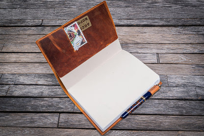 Leather Slim A5 Notebook / Planner Cover - Crazy Horse Brown