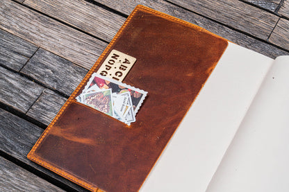 Leather Slim A5 Notebook / Planner Cover - Crazy Horse Brown