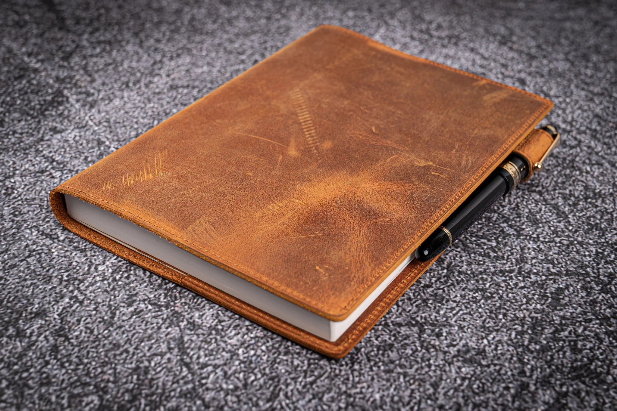 Leather Slim A5 Notebook / Planner Cover - Crazy Horse Brown