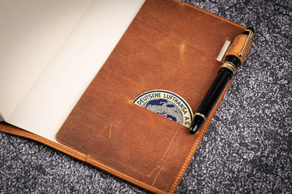 Leather Slim A5 Notebook / Planner Cover - Crazy Horse Brown