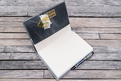 Leather Slim A5 Notebook / Planner Cover - Crazy Horse Smoky