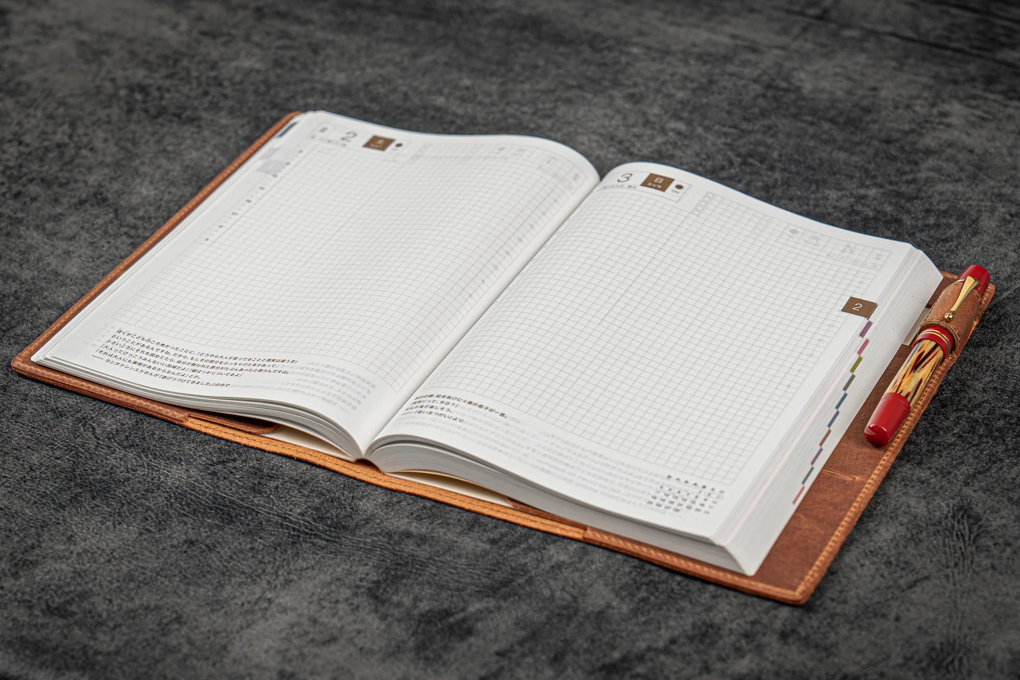 Leather Slim A5 Notebook / Planner Cover - Crazy Horse Tan