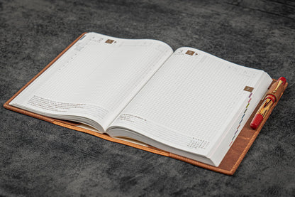 Leather Slim A5 Notebook / Planner Cover - Crazy Horse Tan
