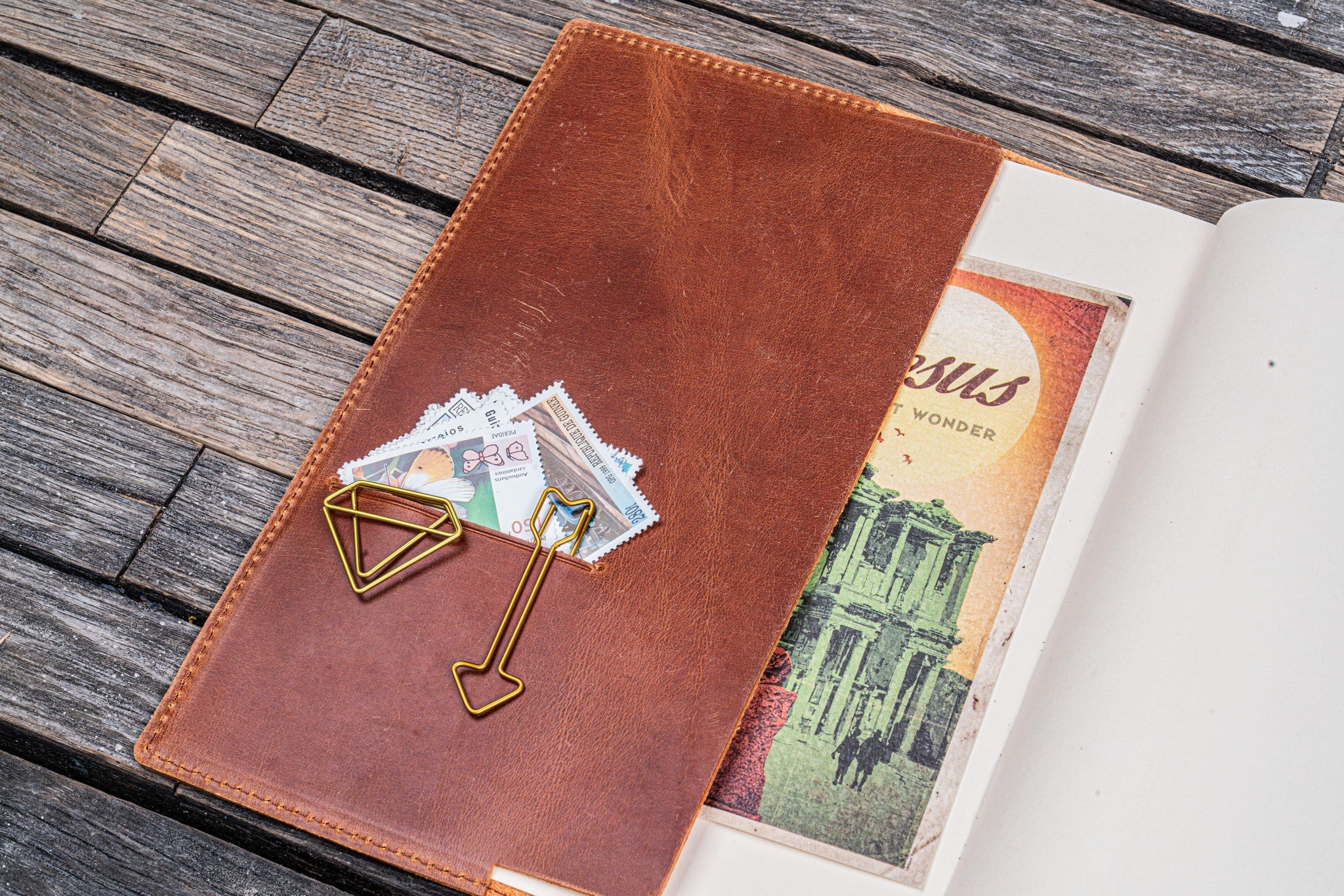 Leather Slim A5 Notebook / Planner Cover - Crazy Horse Tan