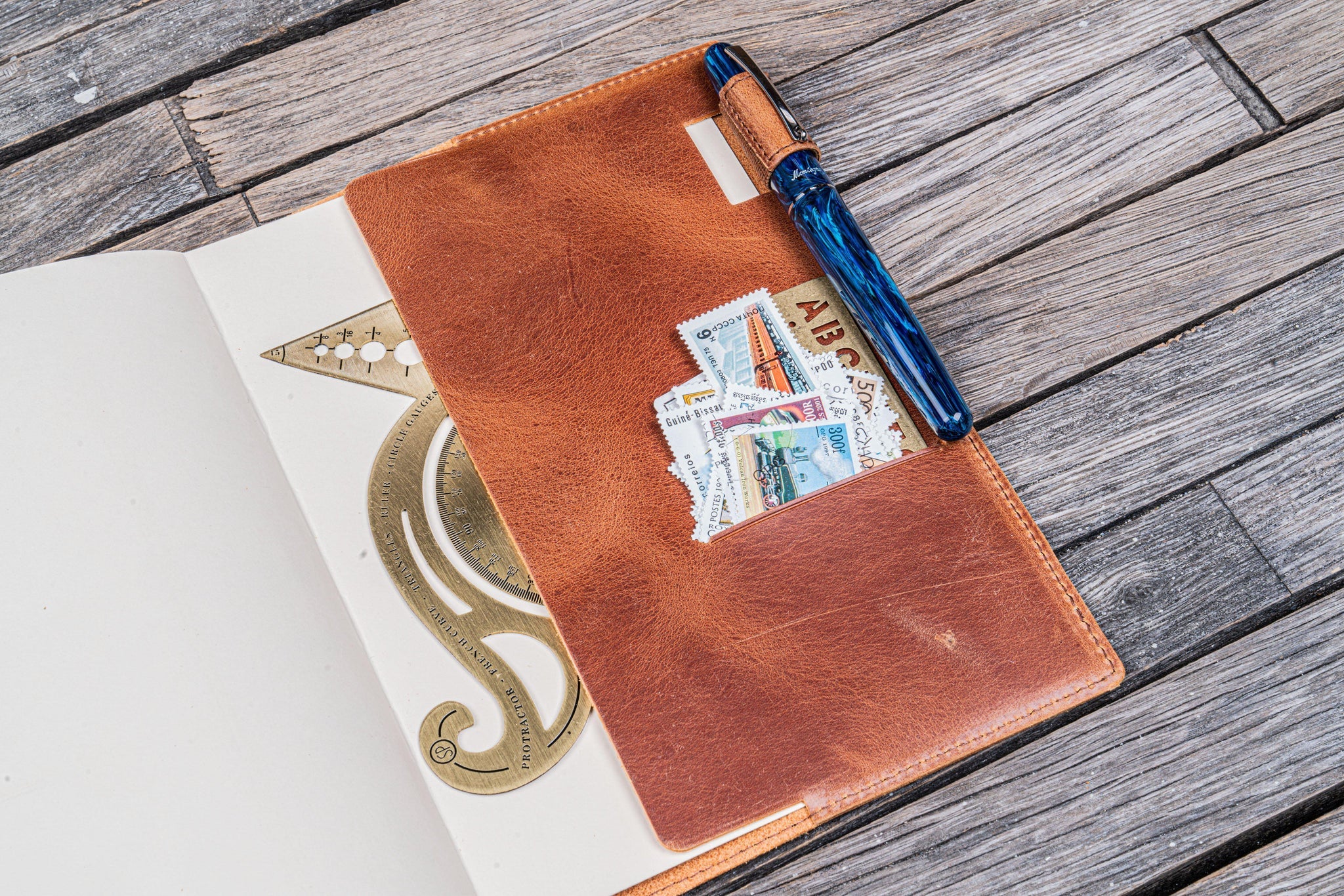 Leather Slim A5 Notebook / Planner Cover - Crazy Horse Tan