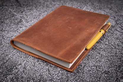 Leather Slim A5 Notebook / Planner Cover - Crazy Horse Tan