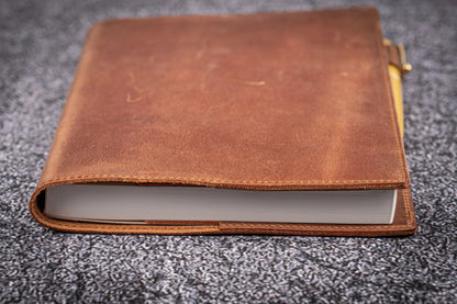 Leather Slim A5 Notebook / Planner Cover - Crazy Horse Tan