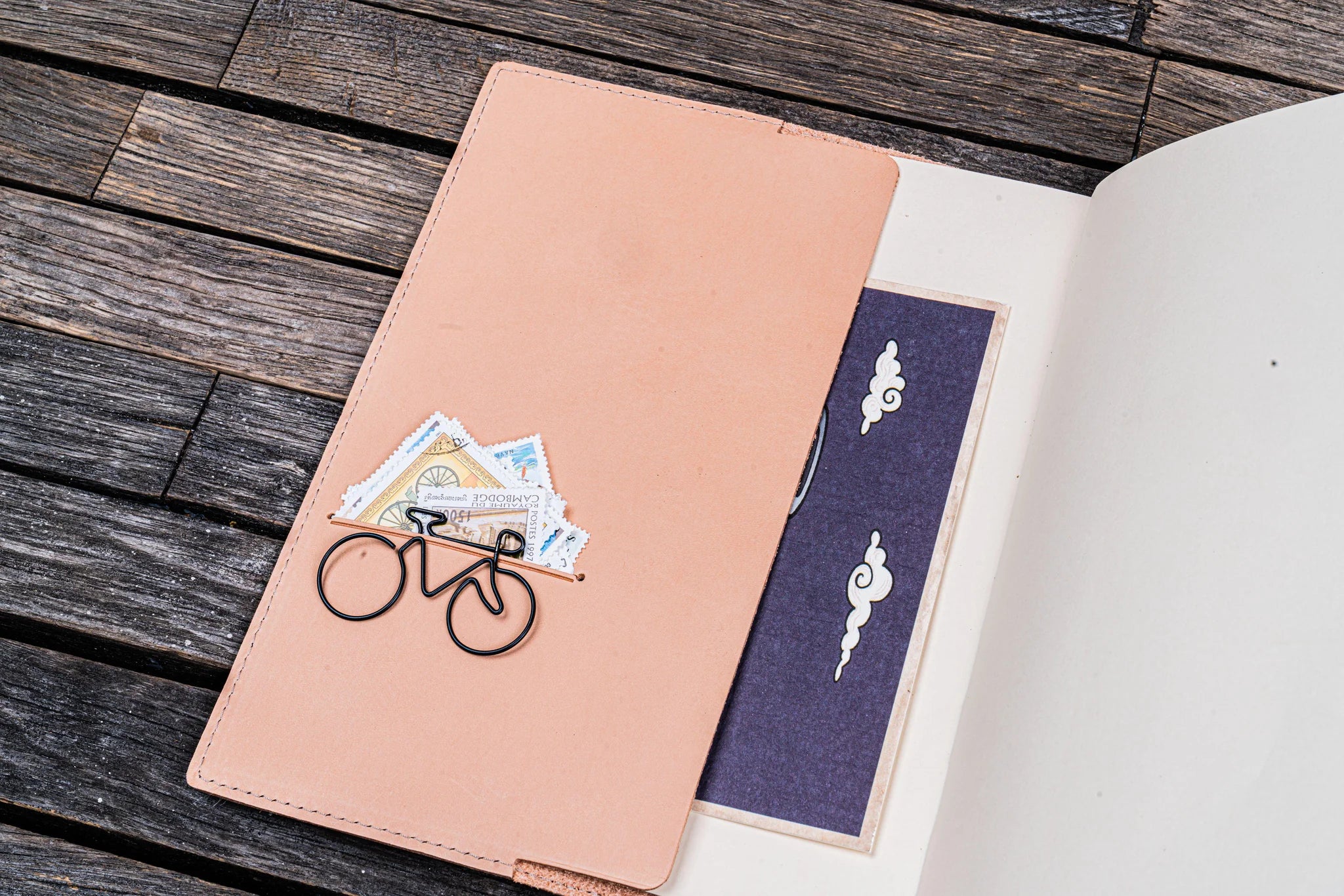Leather Slim A5 Notebook / Planner Cover - Undyed Leather