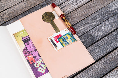 Leather Slim A5 Notebook / Planner Cover - Undyed Leather