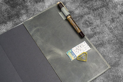 Leather Slim B5 Notebook / Planner Cover - Crazy Horse Smoky