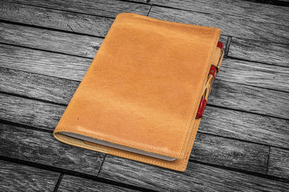 Leather Slim B6 Notebook / Planner Cover - Crazy Horse Honey Ochre