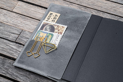 Leather Slim B6 Notebook / Planner Cover - Crazy Horse Smoky