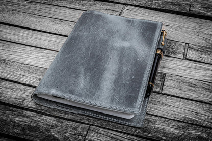 Leather Slim B6 Notebook / Planner Cover - Crazy Horse Smoky