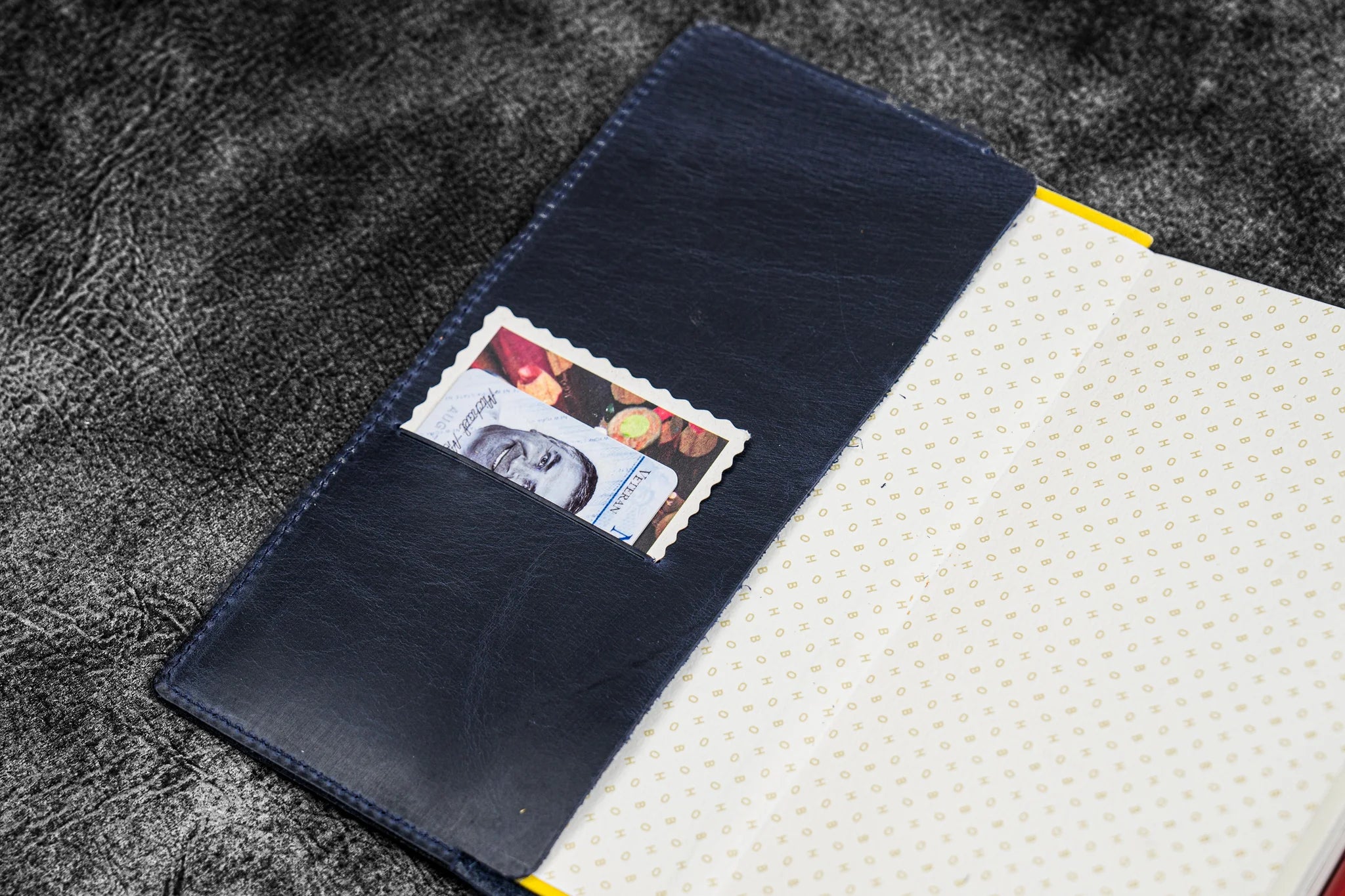 Leather Slim Hobonichi Weeks Planner Cover - Crazy Horse Navy Blue