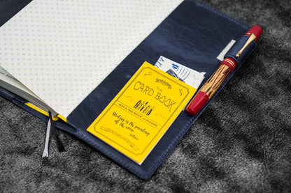 Leather Slim Hobonichi Weeks Planner Cover - Crazy Horse Navy Blue