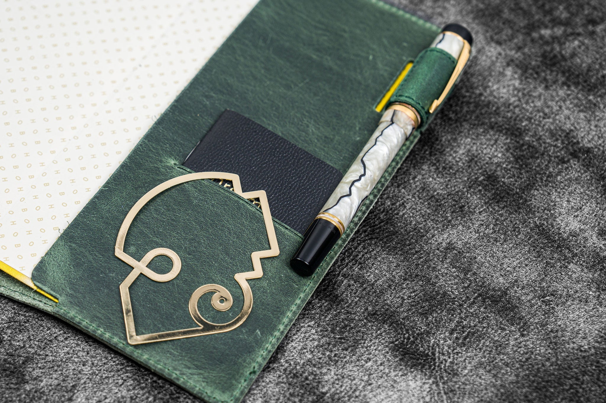 Leather Slim Hobonichi Weeks Planner Cover - Crazy Horse Forest Green