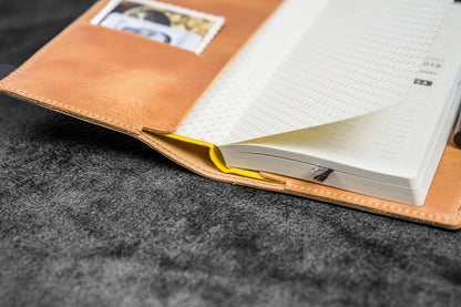 Leather Slim Hobonichi Weeks Planner Cover - Crazy Horse Honey Ochre