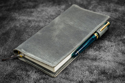 Leather Slim Hobonichi Weeks Planner Cover - Crazy Horse Smoky