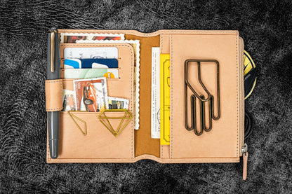 Leather Wallet Insert for Traveler's Notebook - Passport Size - Undyed Leather