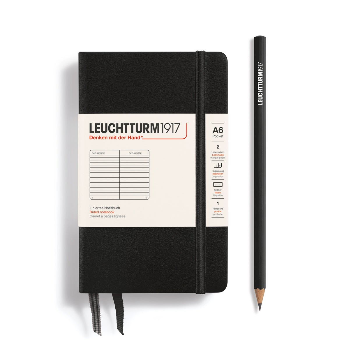 Black Pocket A6 Classic Notebook (Hardcover)