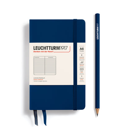 Navy Pocket A6 Classic Notebook (Hardcover)