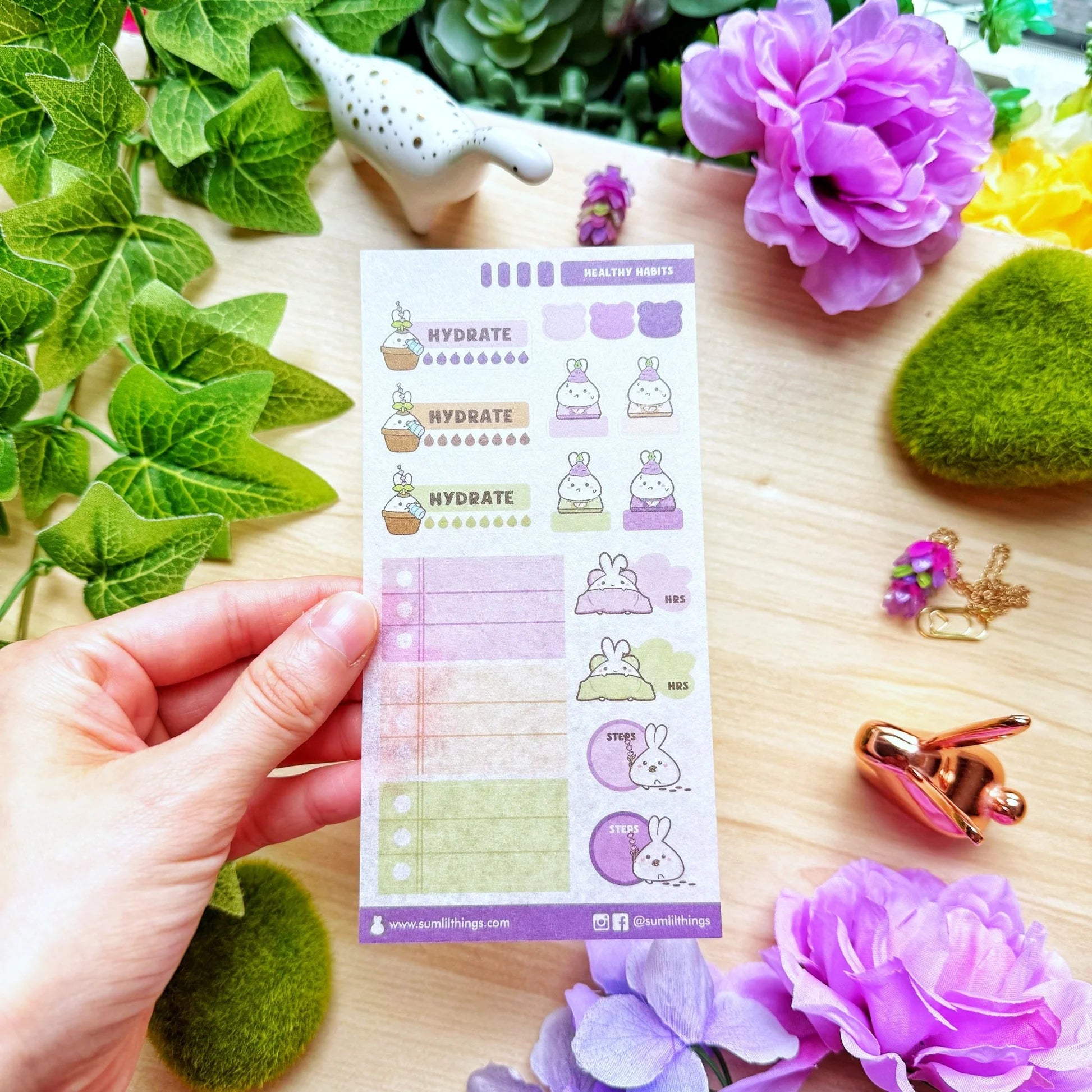 Washi Sticker - Healthy Habits (Lavender)