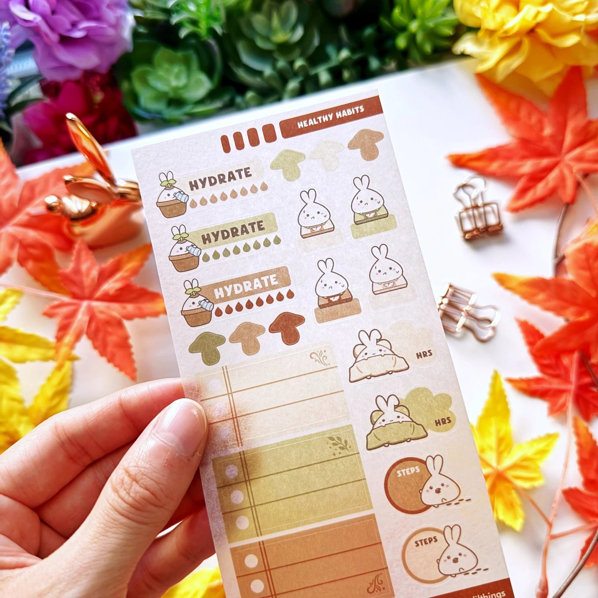 Washi Sticker - Lil' Healthy Habits (Forest Color)