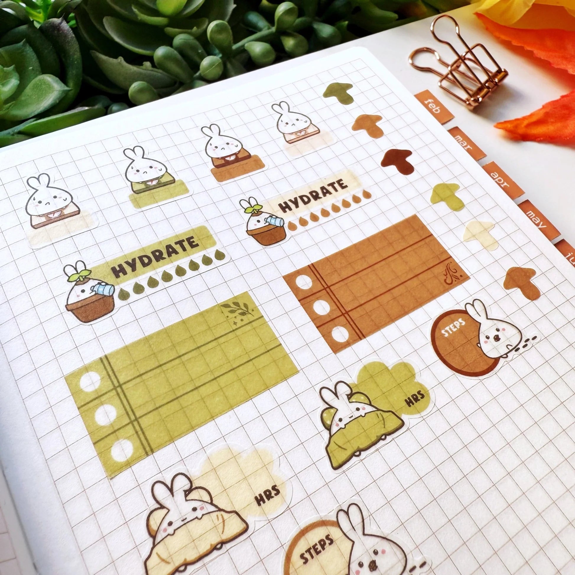 Washi Sticker - Lil' Healthy Habits (Forest Color)