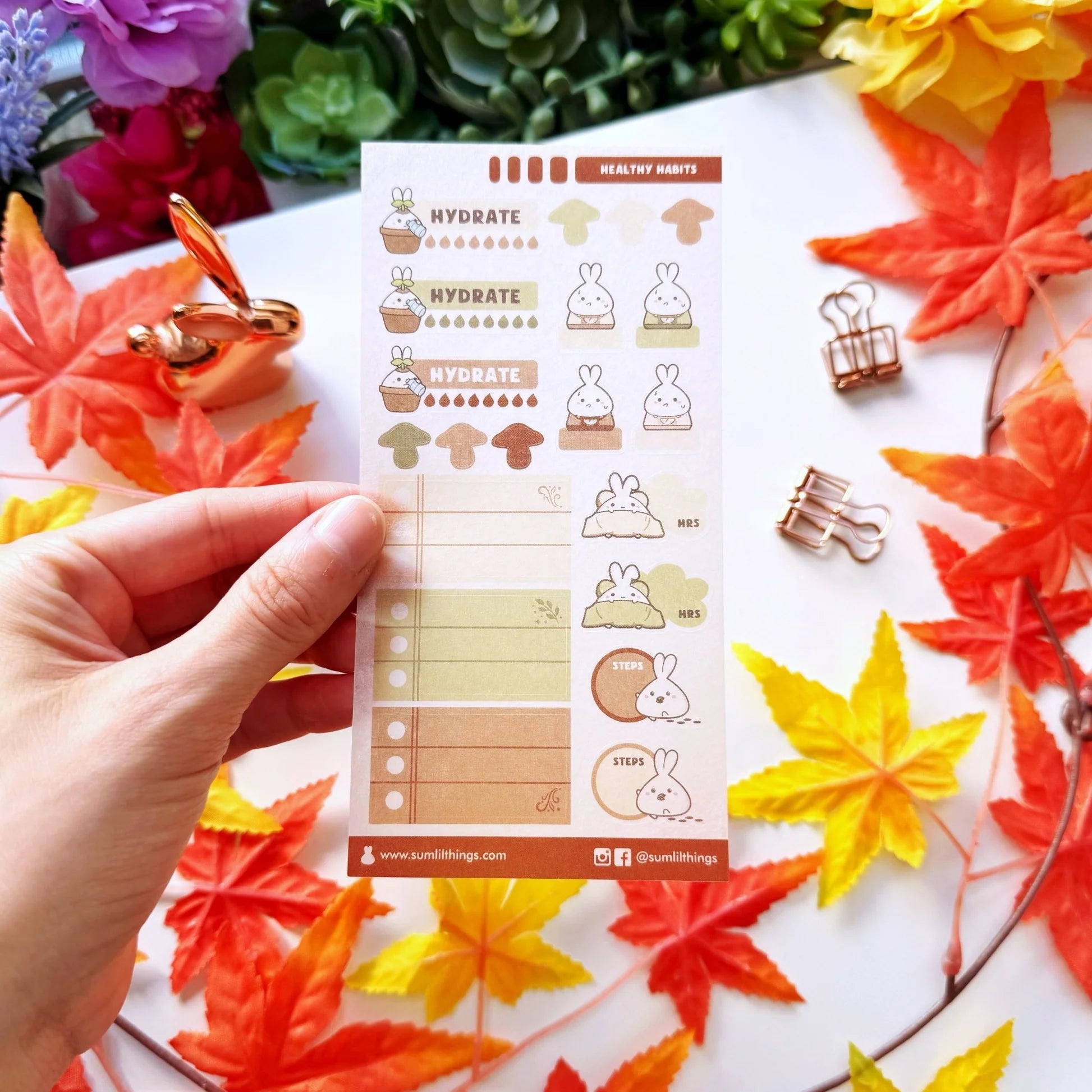 Washi Sticker - Lil' Healthy Habits (Forest Color)