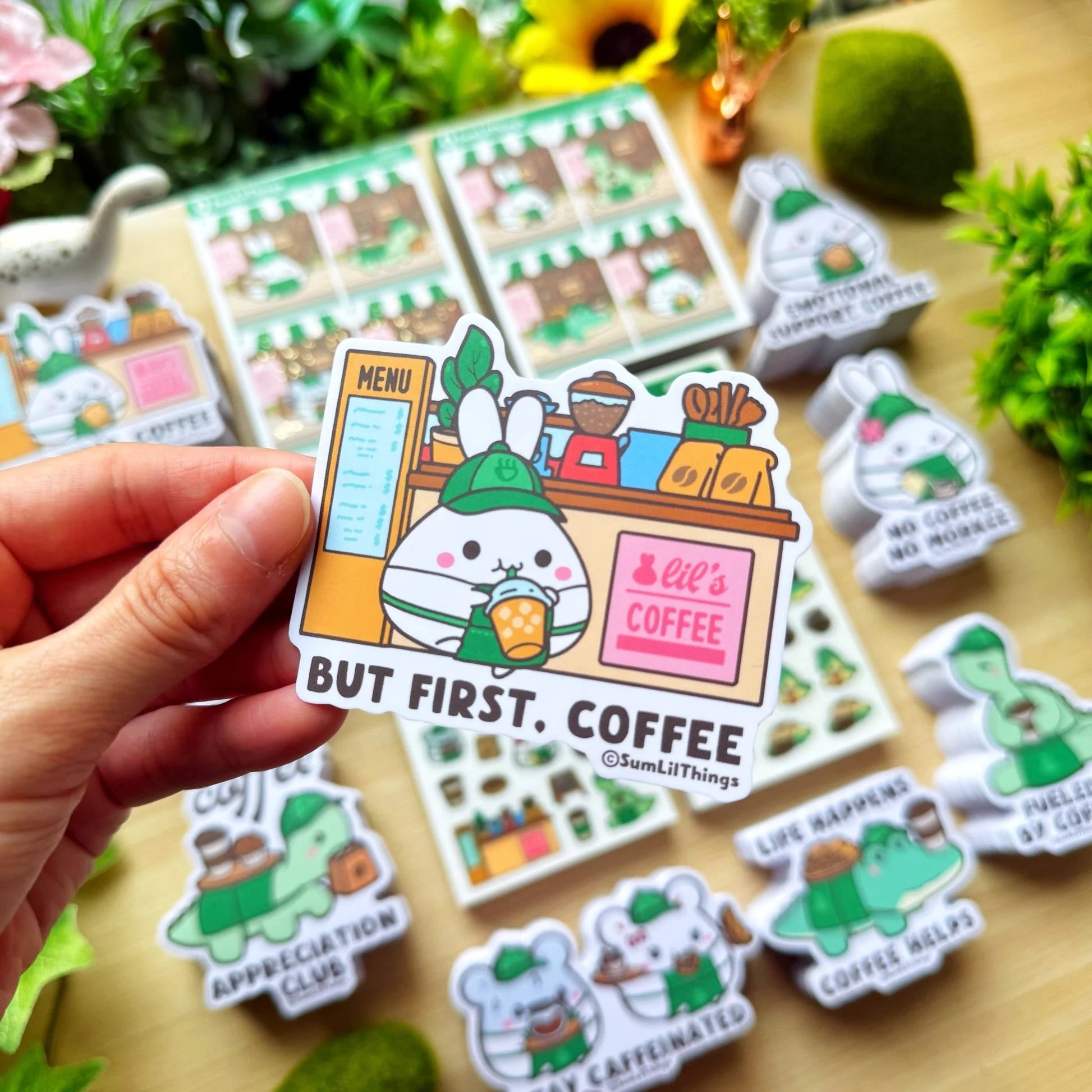 Vinyl Sticker - But First, Coffee