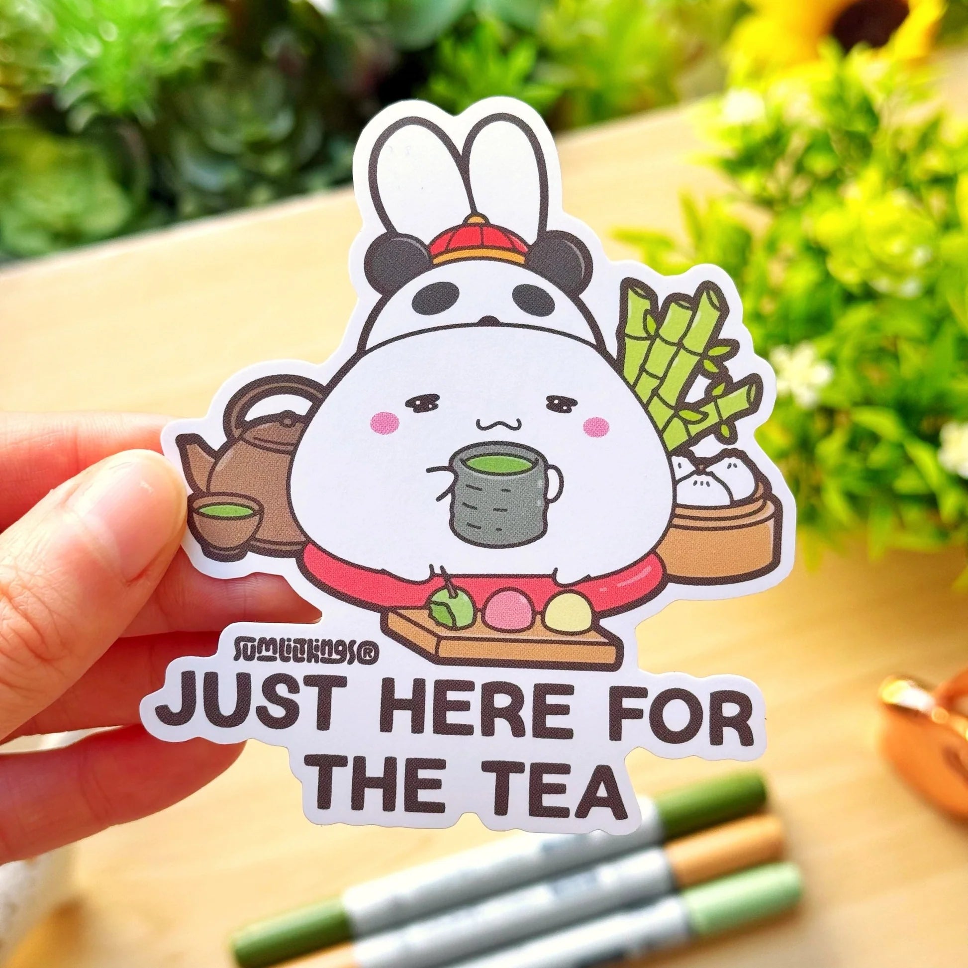 Vinyl Sticker - Just Here For the Tea