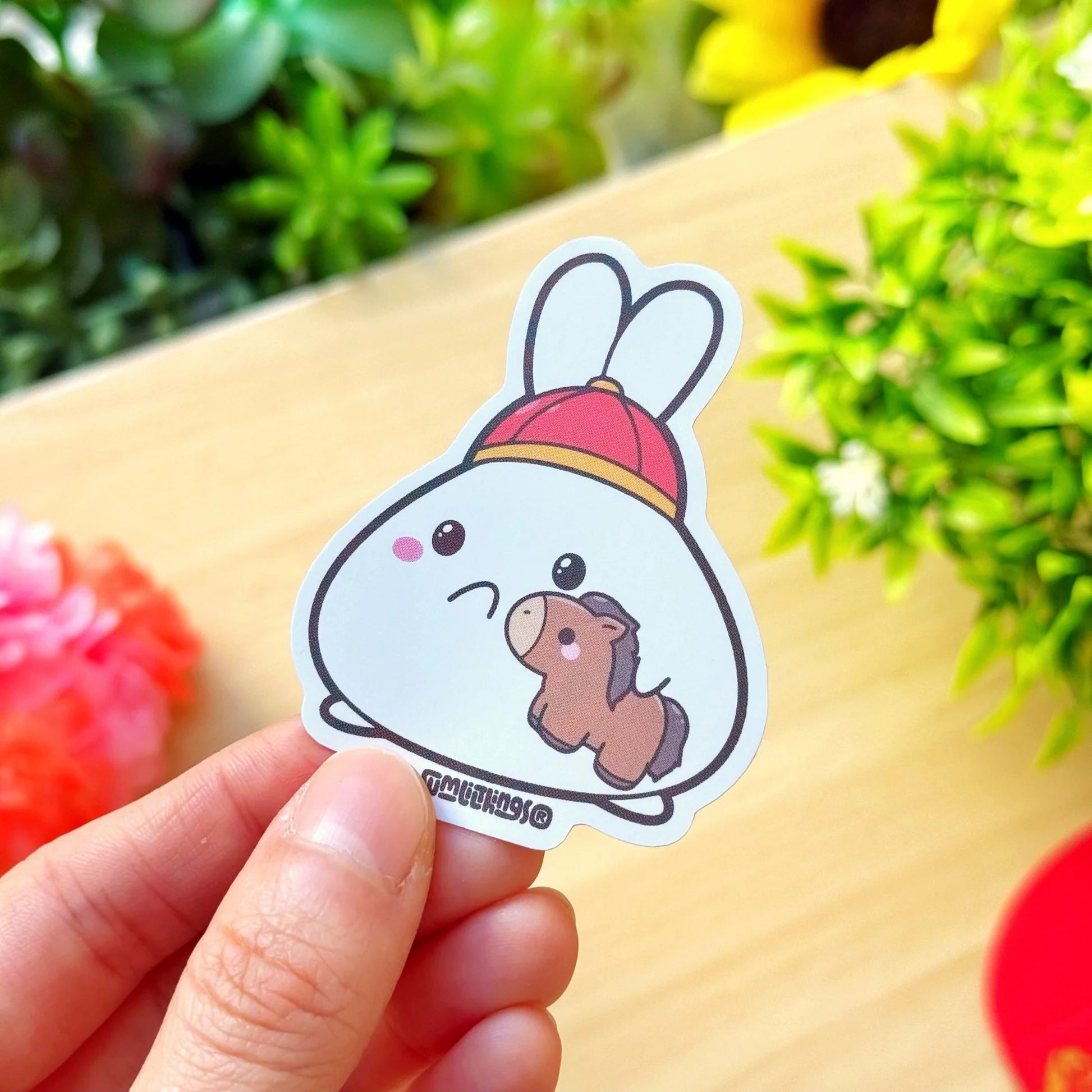 Vinyl Sticker - Lil with Horse Plushie