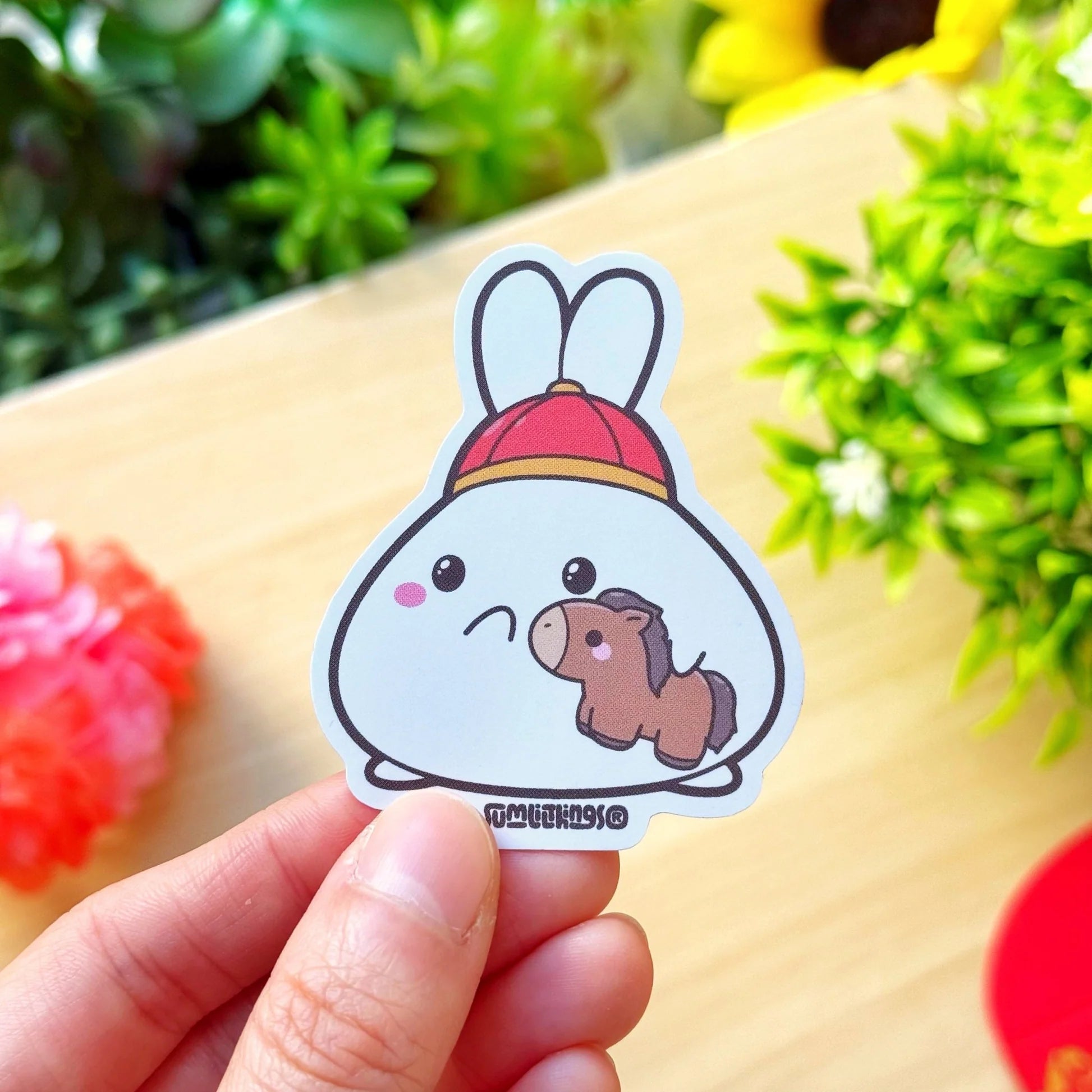 Vinyl Sticker - Lil with Horse Plushie