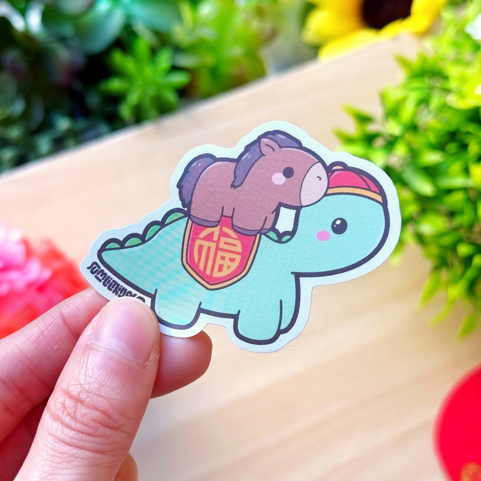 Vinyl Sticker - Nohnoh with Horse Plushie
