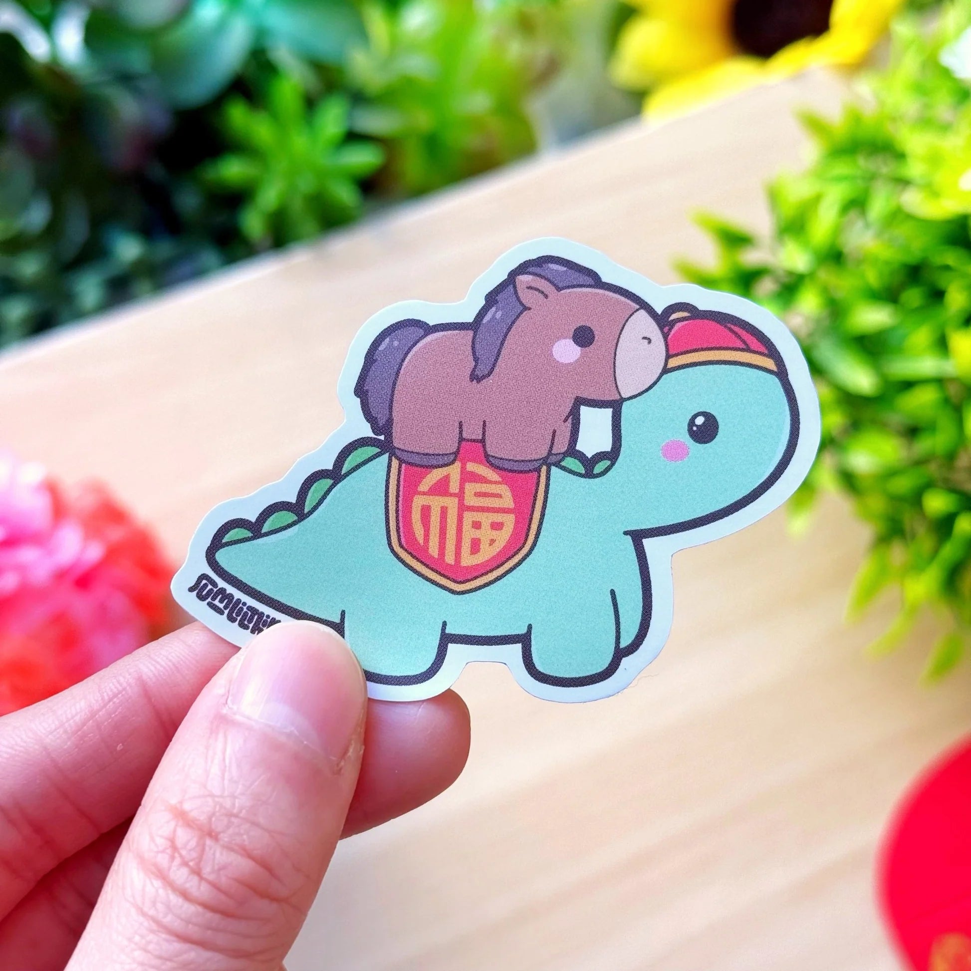 Vinyl Sticker - Nohnoh with Horse Plushie
