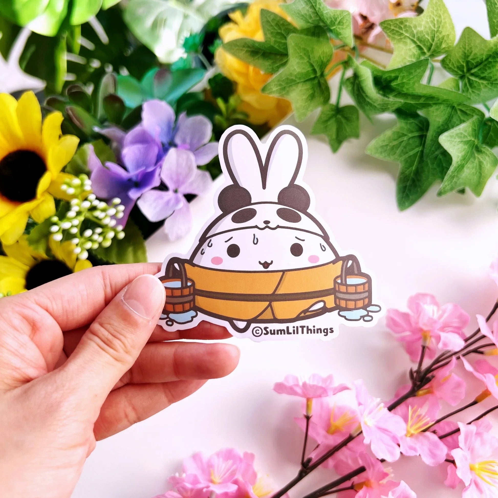 Vinyl Sticker - Carrying Bucket Panda Lil