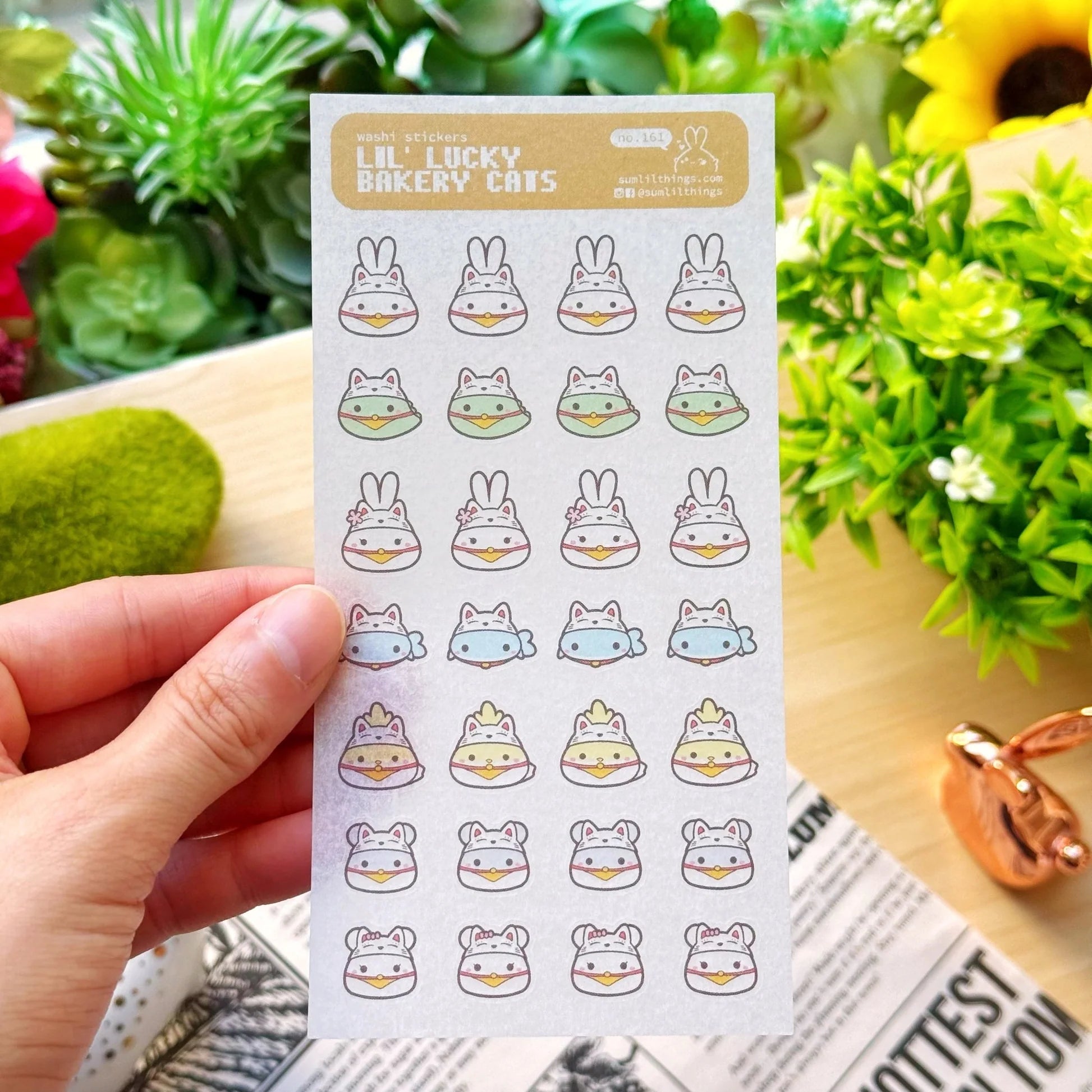 Washi Sticker - Lil' Lucky Bakery Cats