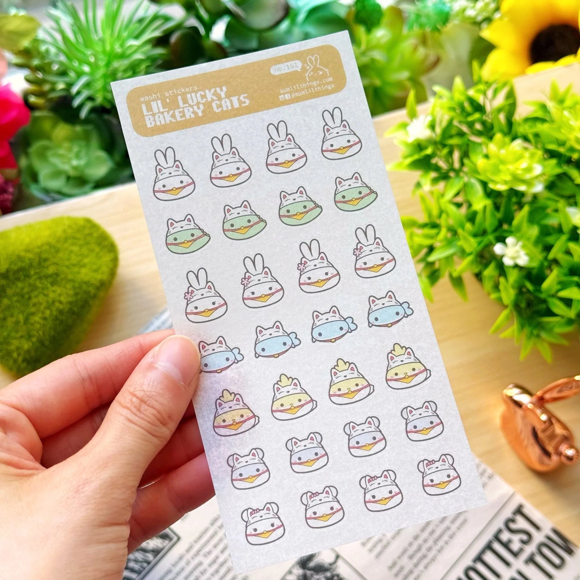 Washi Sticker - Lil' Lucky Bakery Cats