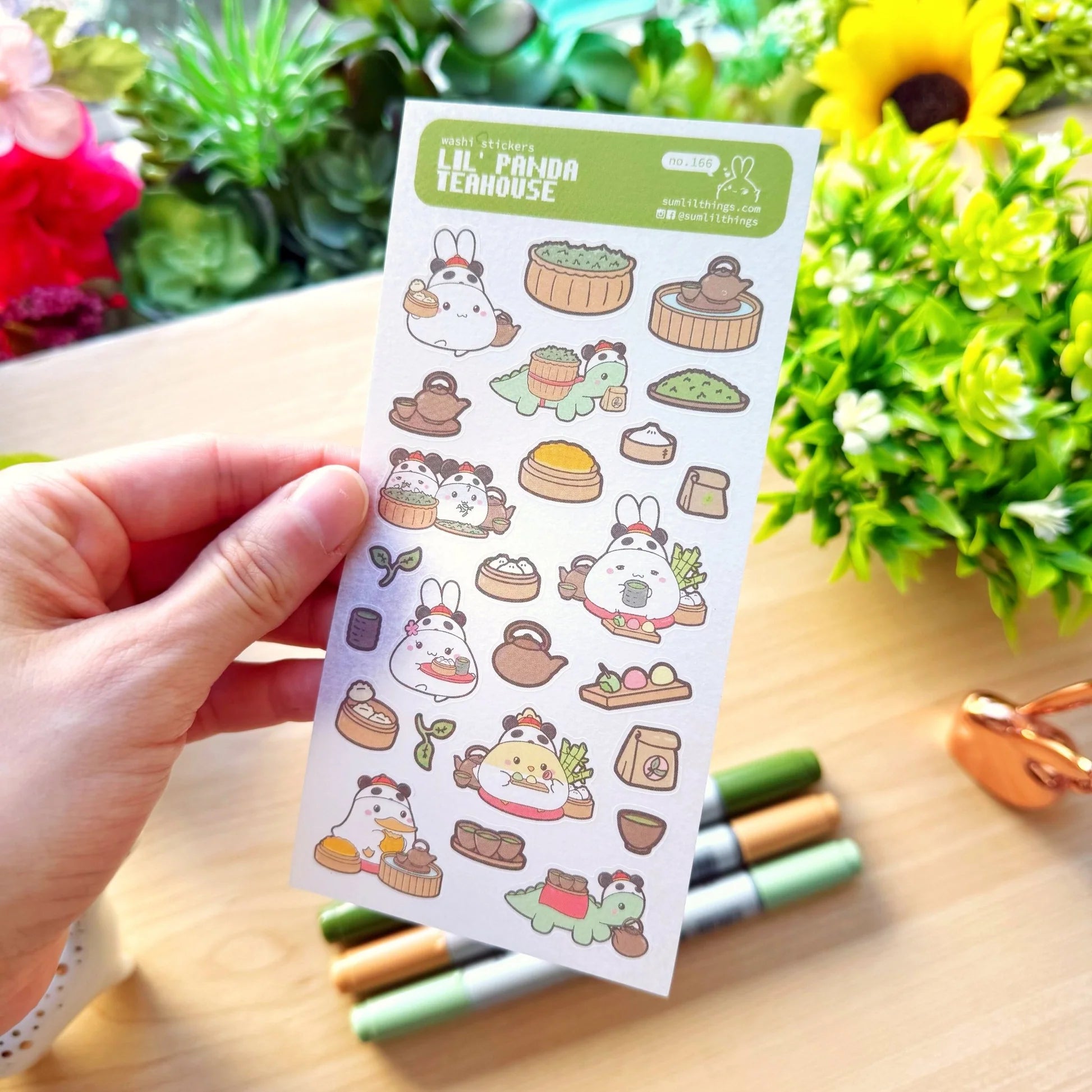 Washi Sticker - Lil' Panda Teahouse