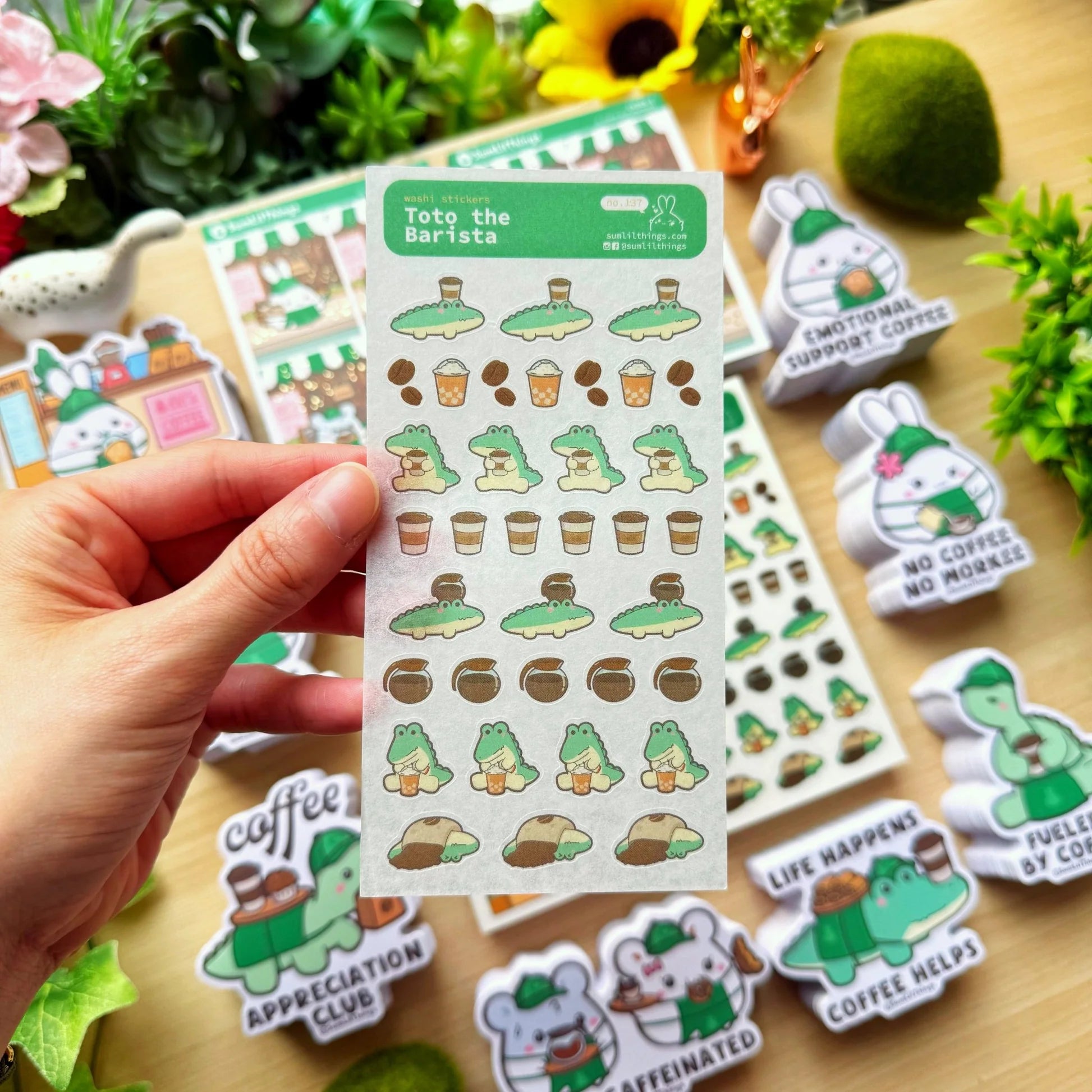 Washi Sticker - Toto the Barista