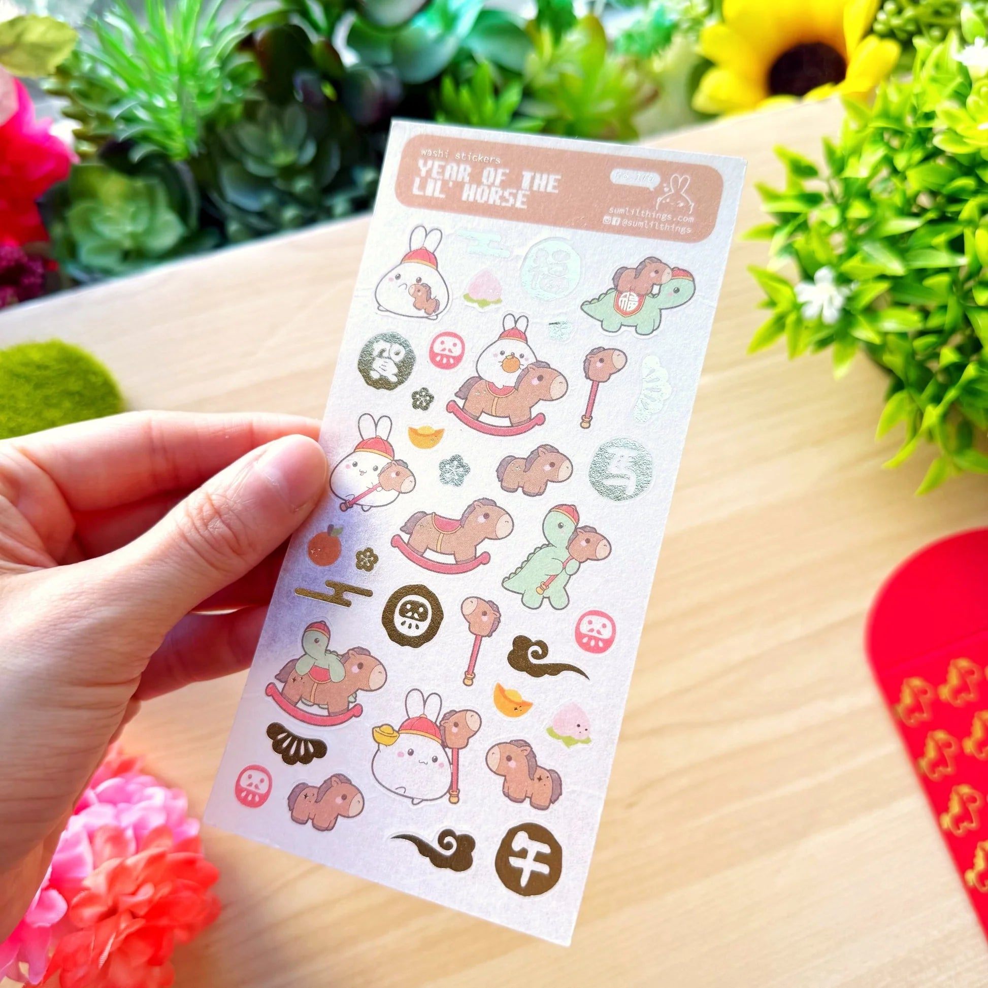 Washi Sticker - Year of the Lil' Horse (Gold Foil)