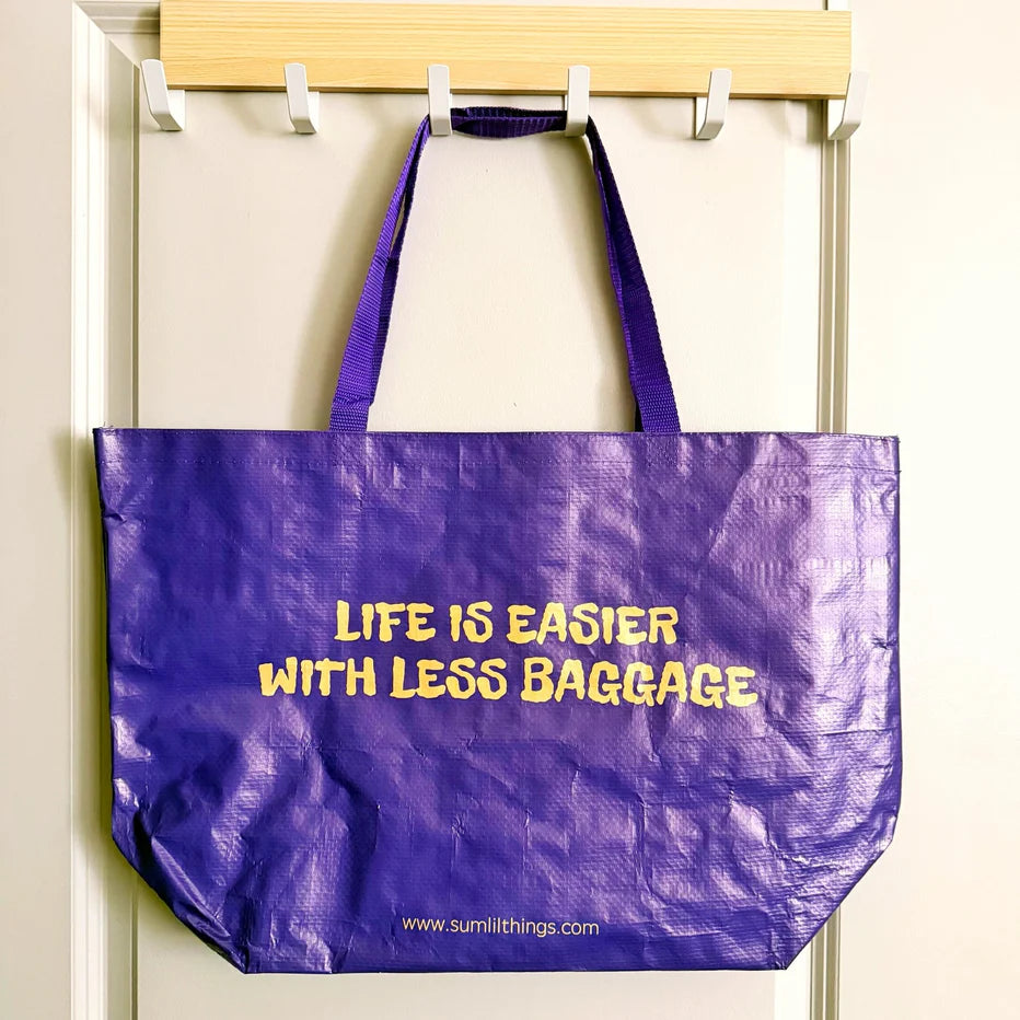 Woven Tote Bag - Easier With Less Baggage